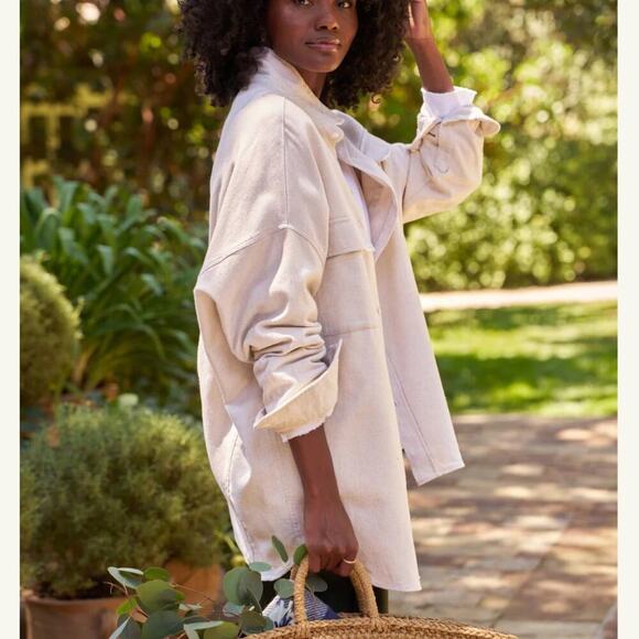 Frank & Eileen McLoghlin Utility Jacket In Natural Size XS Small Italian Brushed - Picture 5 of 12